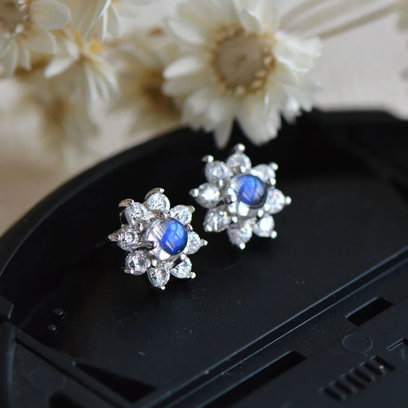 Женские серьги из серебра 925 пробы с натуральным лунным камнем|earrings for|earrings for