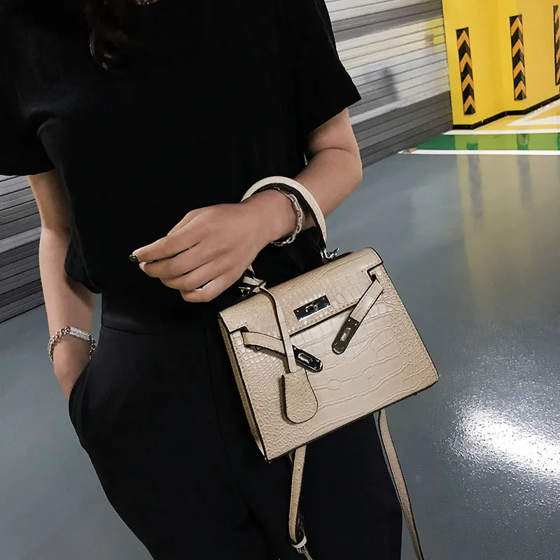 Крокодил сумочку для Для женщин модные сумки на ремне Satchels новые маленькие Сумки