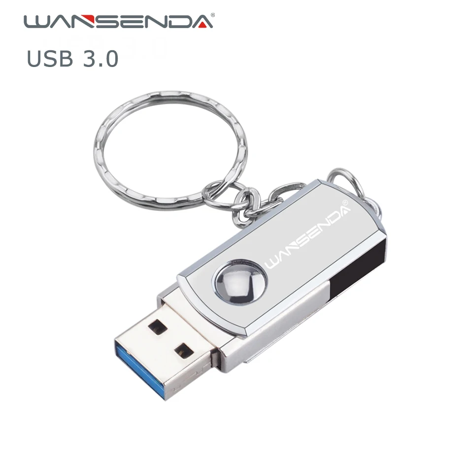 Wansenda USB 3 0 флеш накопитель из нержавеющей стали с цепочкой для ключей 256 ГБ 128 Гб 64 32