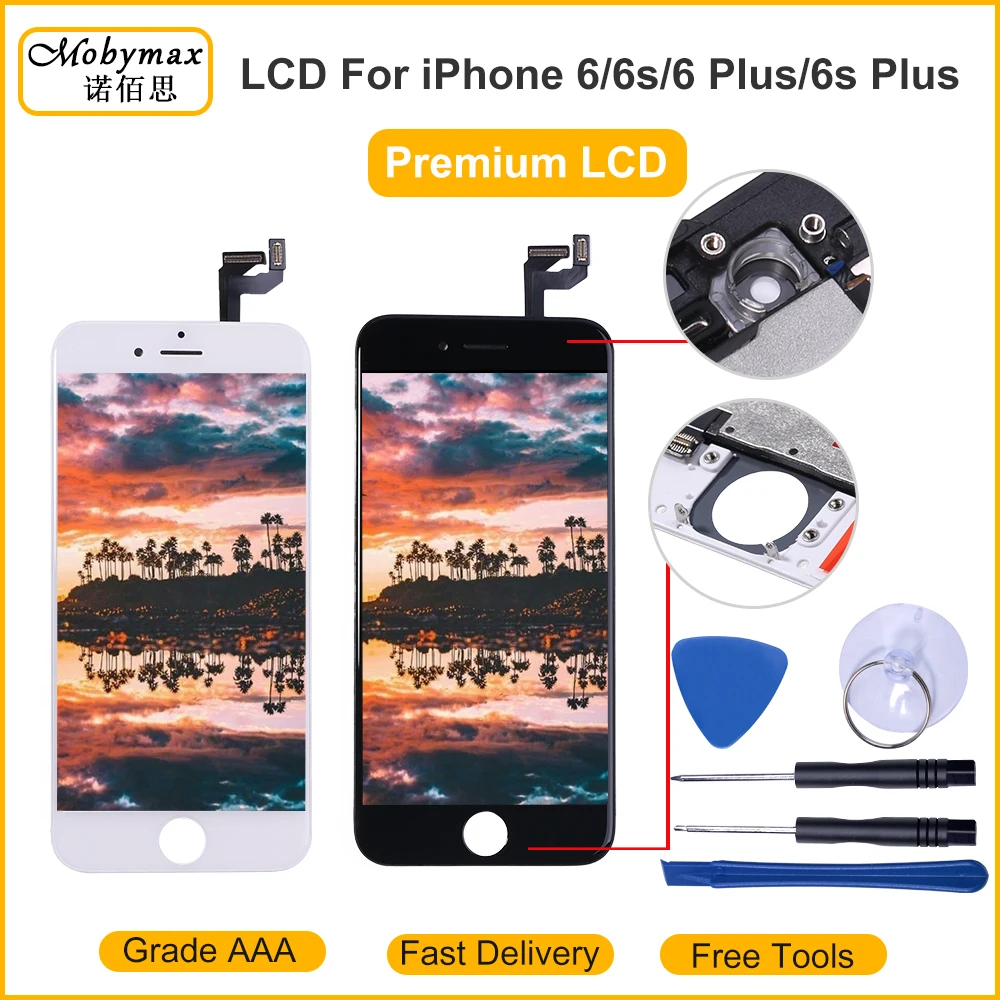 AAAA ЖК-экран для iPhone 6 6s 7 Plus ЖК-дисплей дигитайзер сенсорный модуль экран s Замена lcd S