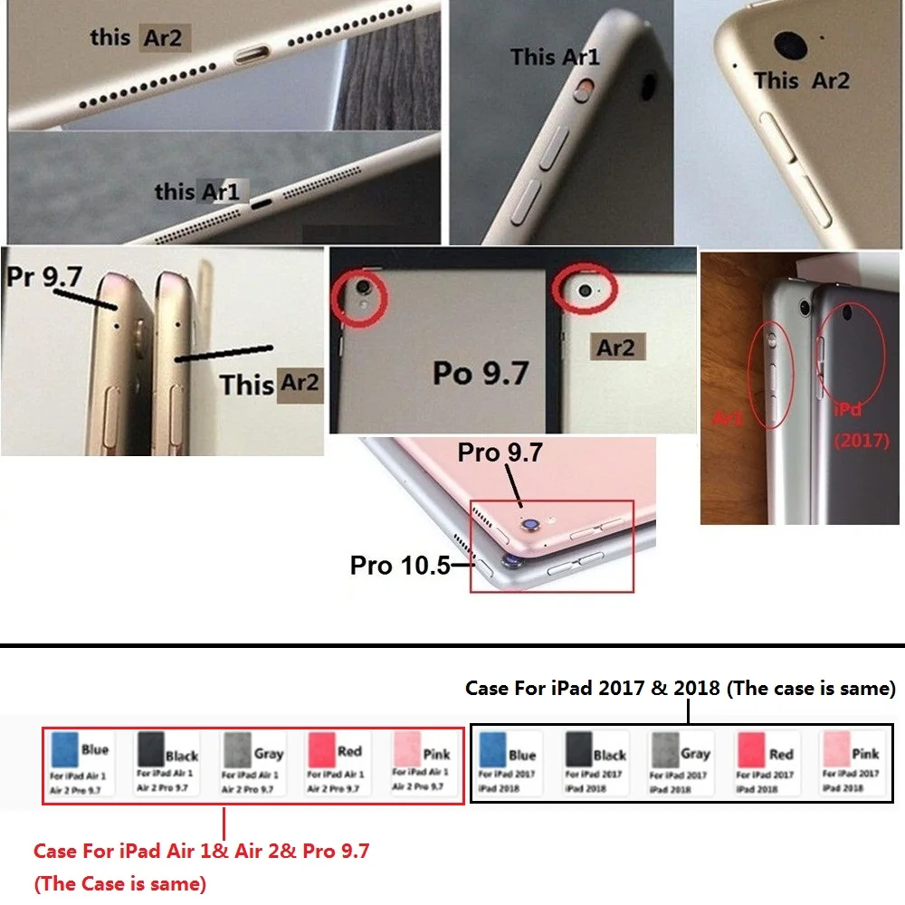 Чехол из искусственной кожи для iPad 2018 2017 умный чехол с держателем карандашей