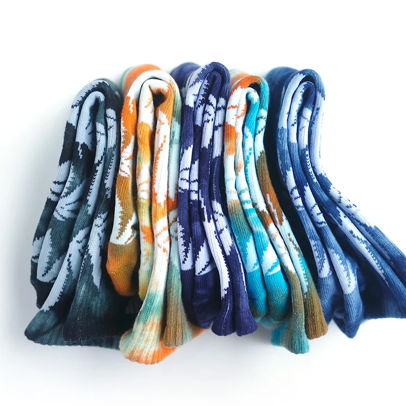 Tie dye модные Для мужчин и wo коттоновые носки толстые махровые осень на зиму Скейт