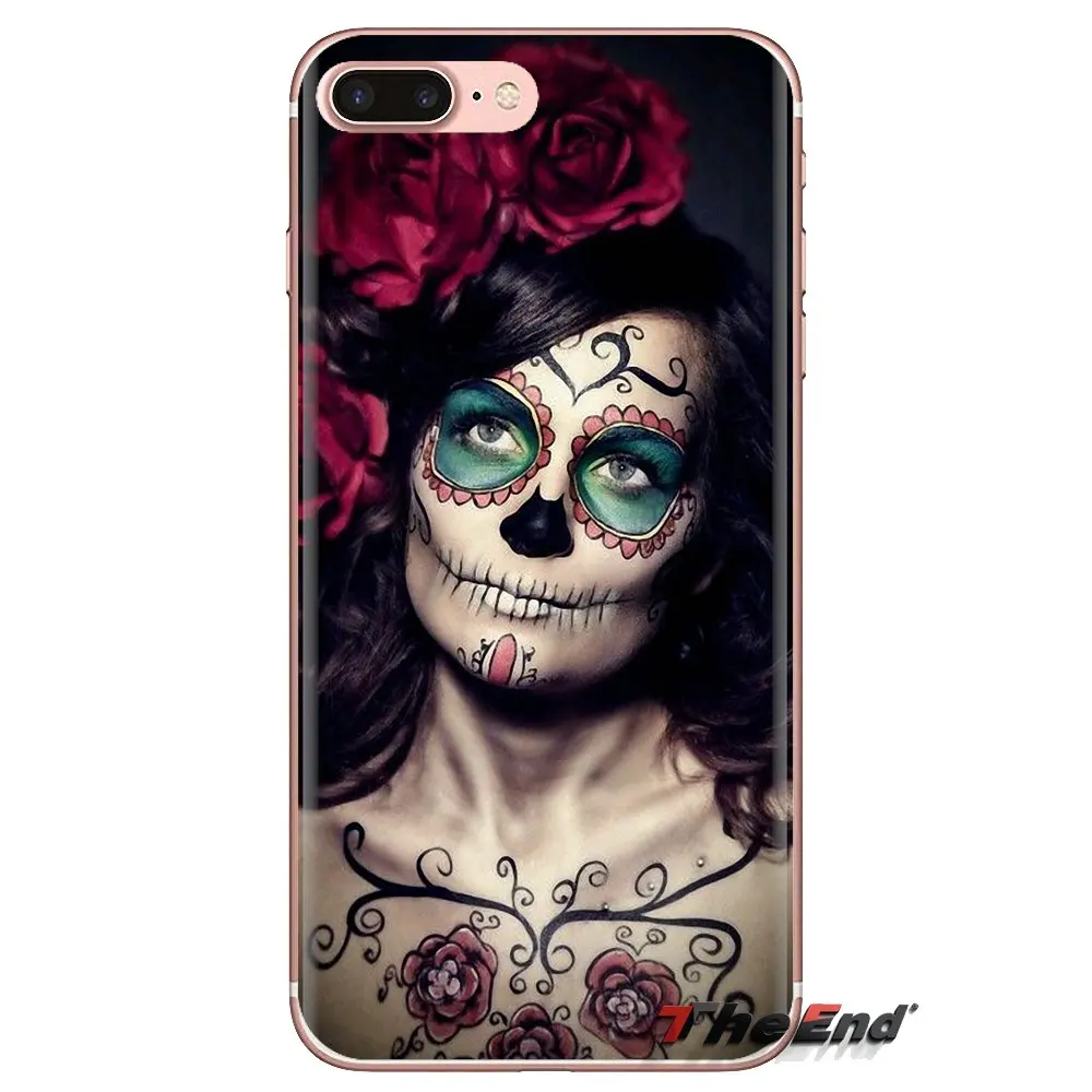 Силиконовый чехол для телефона Huawei Mate Honor 4C 5C 5X 6X 7 7A 7C 8 9 10 8C 8X 20 Lite Pro Sugar Skull Flower Tattooed