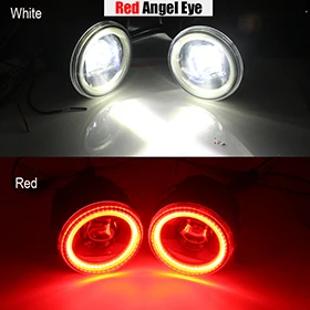 Red Angel Eye Buildreamen2 автомобильный H11 4000лм светодиодный противотуманный светильник в сборе объектив ангел глаз дневной ходовой светильник DRL 12 В для Nissan X-Trail T31 2007-2013 - Цвет: Red Angel Eye