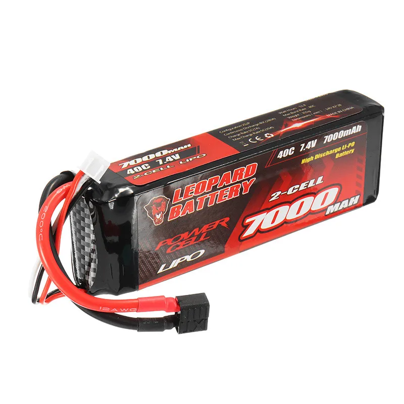 Rechargeable LEOPARD Power 7.4V 7000mAh 40C 2S T Plug Lipo Battery for 1:8 1:10 RC Car Boat Models Spare Parts | Игрушки и хобби