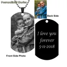 Персонализированный мастер пользовательский фото текст собачья бирка кулон индивидуальное фото, ожерелье, день рождения, юбилей, подарок для семьи