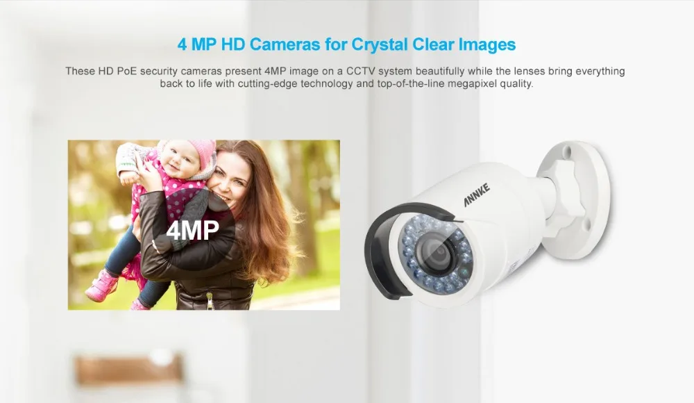ANNKE 8CH 6MP POE NVR безопасности Системы с 8 шт. 4 мм 4MP 1688*1520 на открытом воздухе влагостойкая ночного видения камеры P2P ip-камеры Onvif с HDD