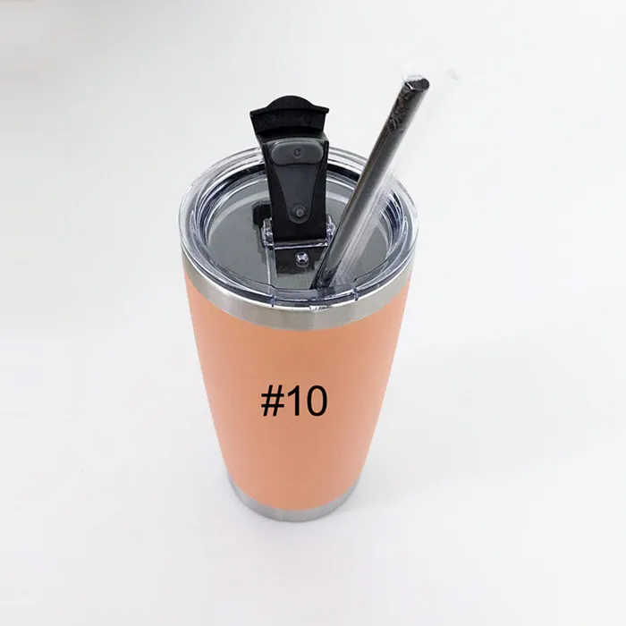 20oz Tumblers 10 Пустой 20 унций винный стакан с соломинкой из нержавеющей стали с двойными стенками с вакуумной изоляцией кружка персонализированный Тощий стакан Прямая поставка - Цвет: 20oz Tumblers 10