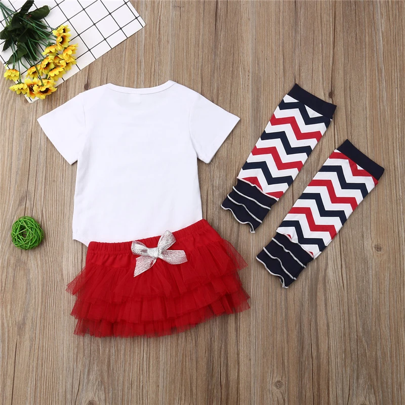 2019 г. комплект одежды для маленьких девочек лето 4 июля День Независимости