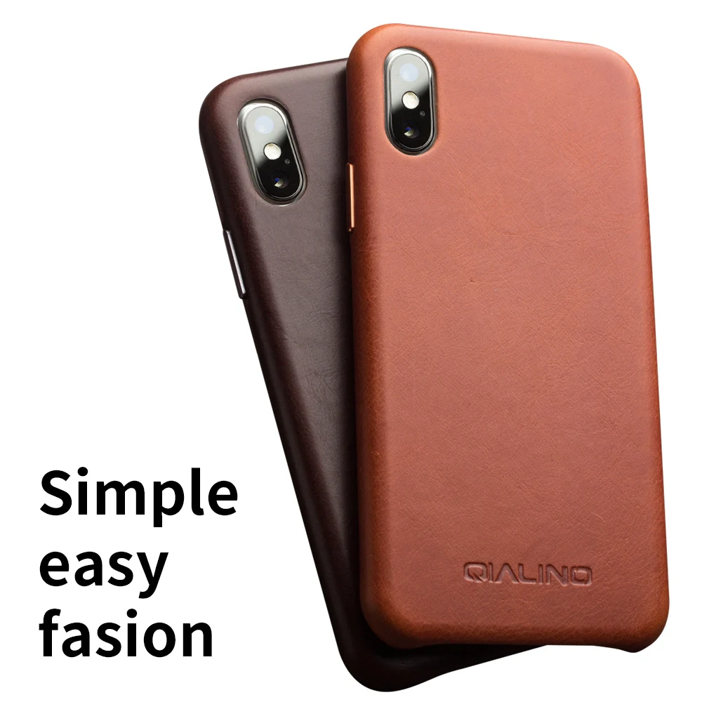 QIALINO чехол для телефона из натуральной кожи iPhone Xs Max роскошная деловая тонкая