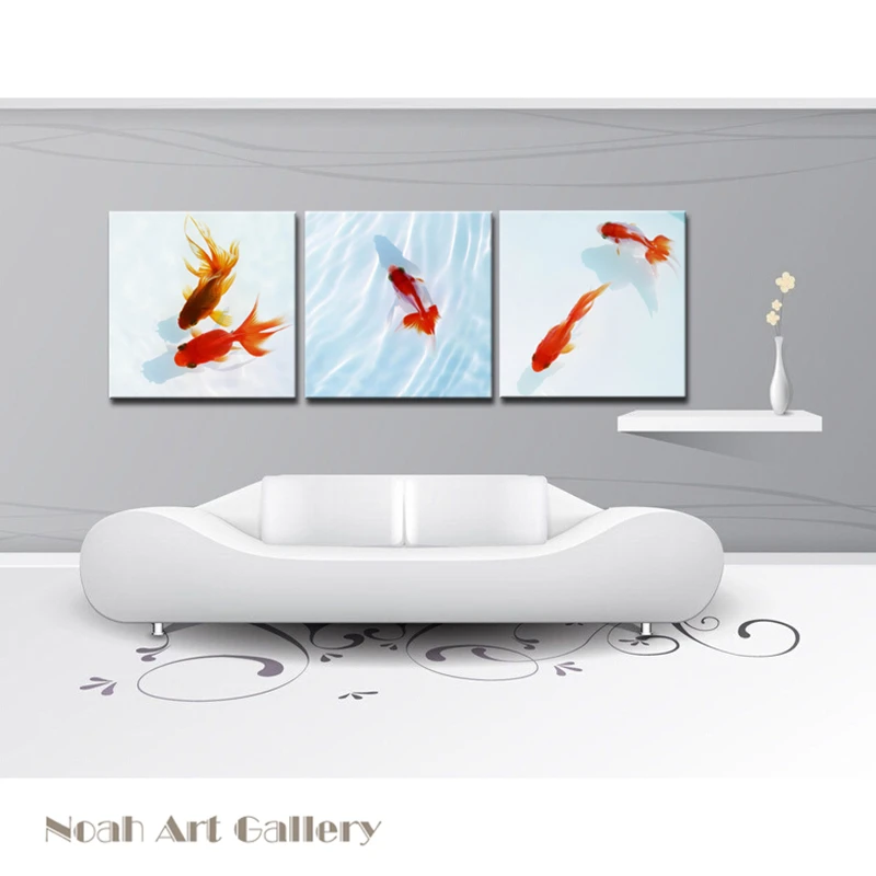 Печать на холсте с изображением золотой рыбки высокое разрешение печать