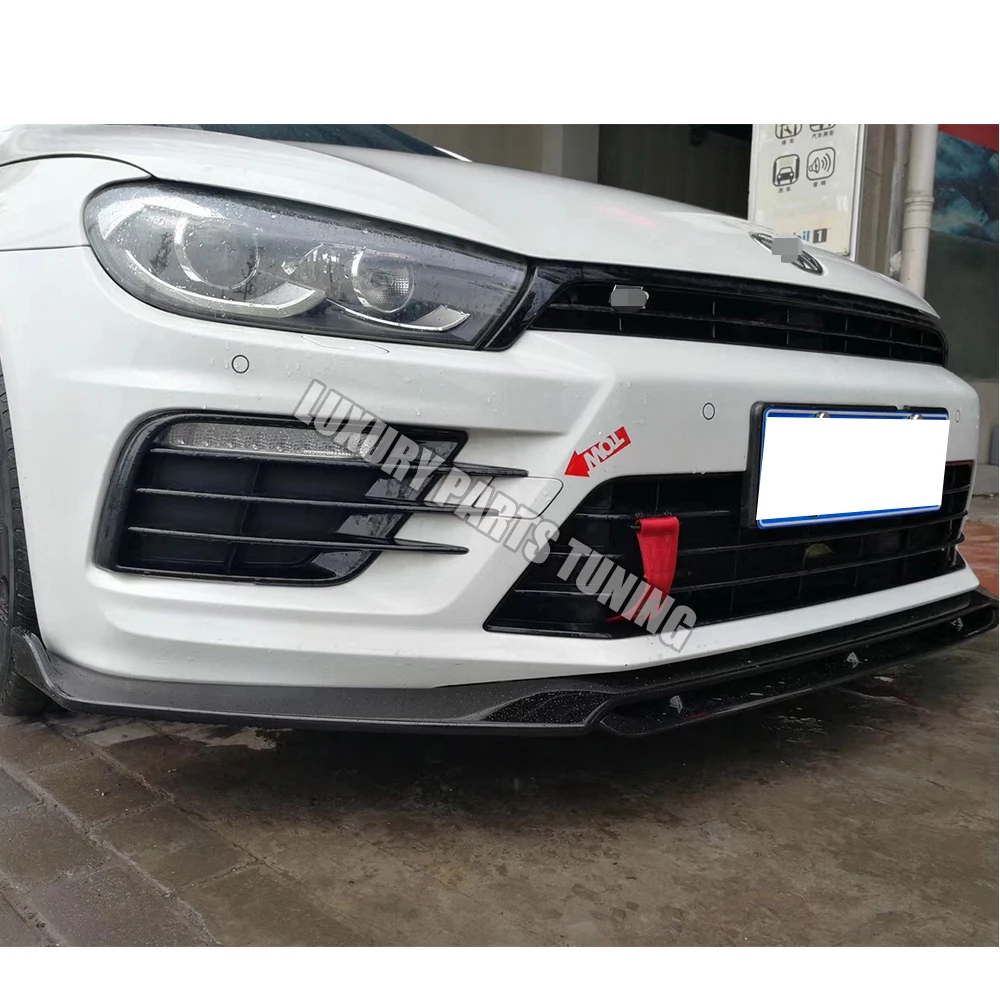 Scirocco R углеродное волокно передний бампер подбородок губы протектор для Volkswagon Scirocco R бампер только