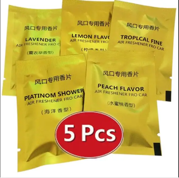 5pcs lemon perfumes Автомобильный вентилятор с зажимом на вентиляционное отверстие, мини вентилятор с 8 лопастями, милый автомобильный освежитель воздуха, Женский Ароматерапевтический автомобильный Стайлинг, аксессуары для салона автомобиля - Название цвета: 5pcs lemon perfumes