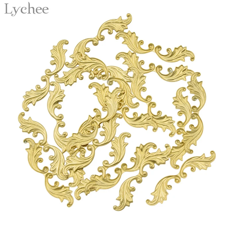 Lychee Life 20 шт латунные украшения в форме листьев самодельные для дома ручной