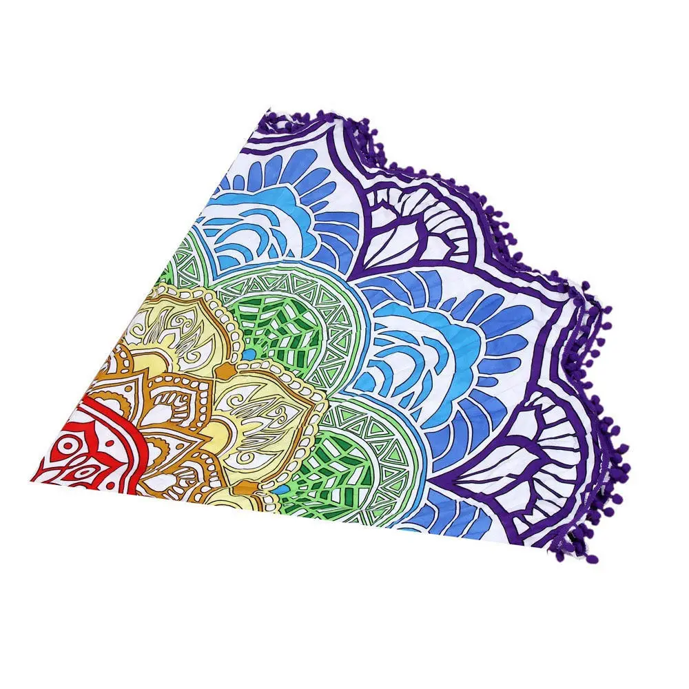 

Bohemian Mandala Tassel Beach Towels Round Tapestry Gymnastics Yoga Mat Blanket Household Carpet Women Shawl