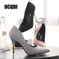 classic black pink grey red bottom brand women shoes thin super high heels pumps 10cm silk pointed toe evening party dress pumps