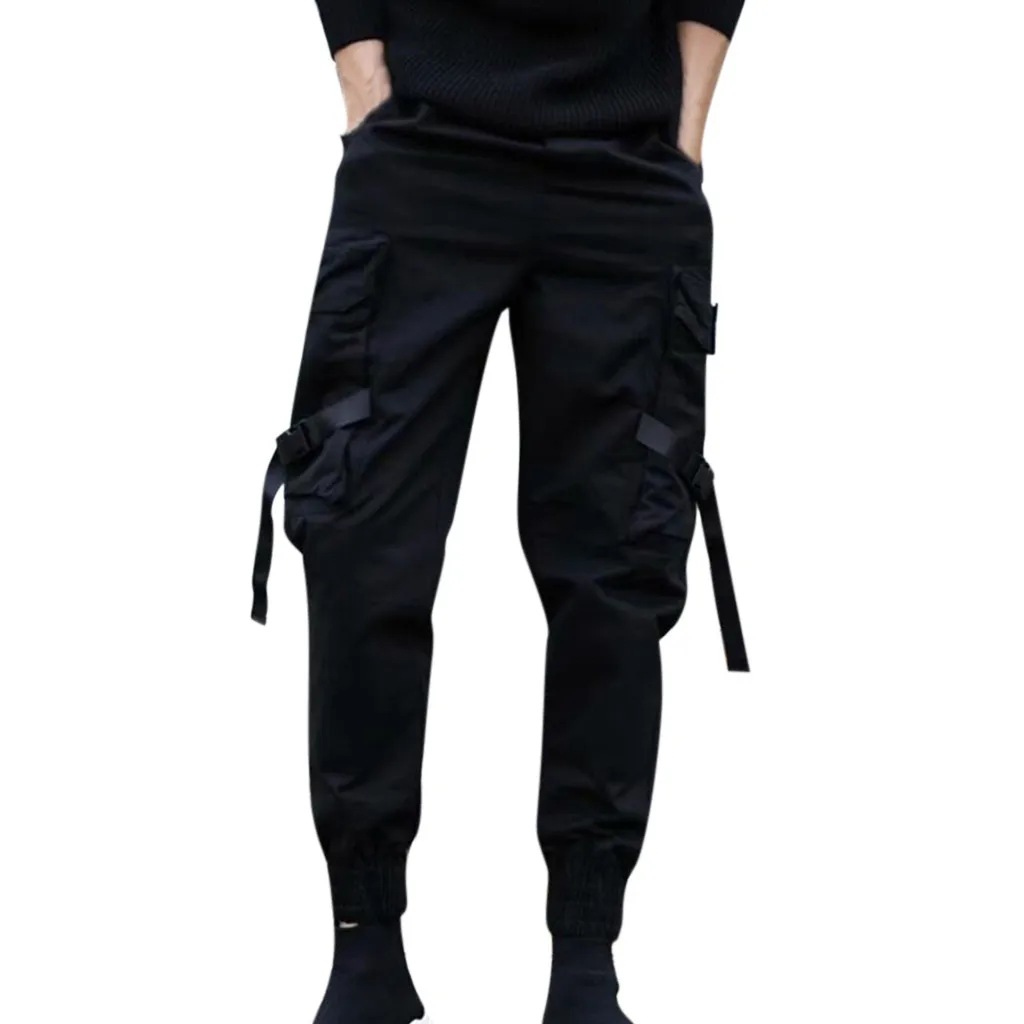Black KLV брюки модные брюки карго мужские летние новые стильные модные комбинезоны повседневные однотонные удобные брюки все сезоны 9530 - Цвет: Black