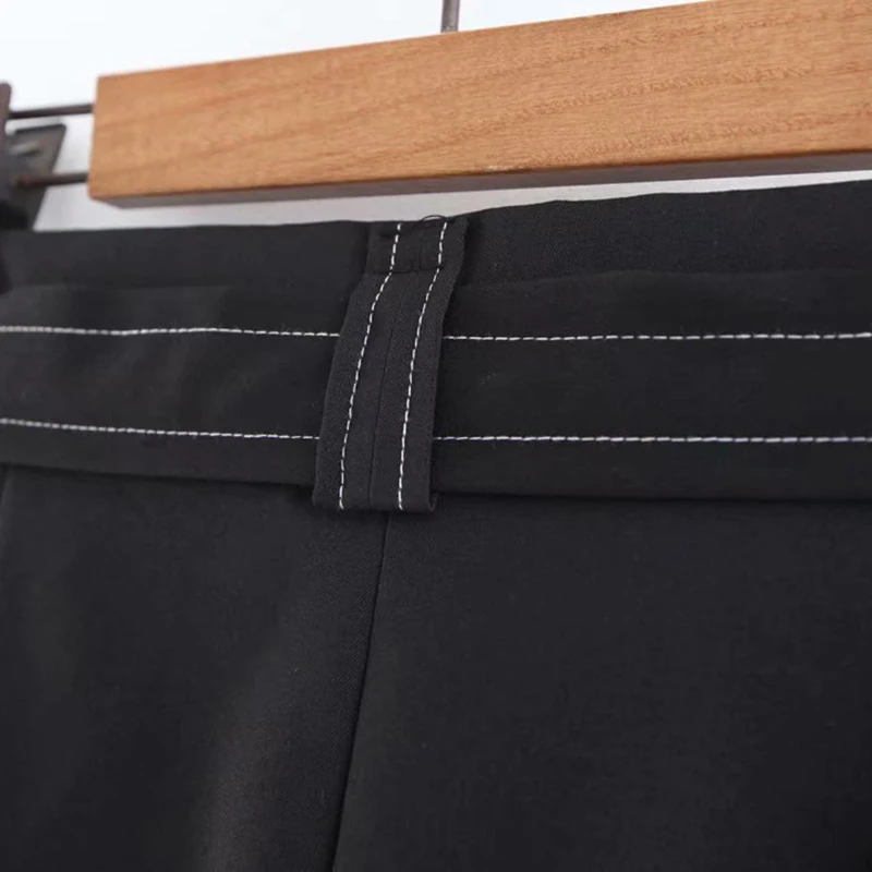 Heydress Женские винтажные цветные черные широкие брюки длинные с бантом и поясом mujer