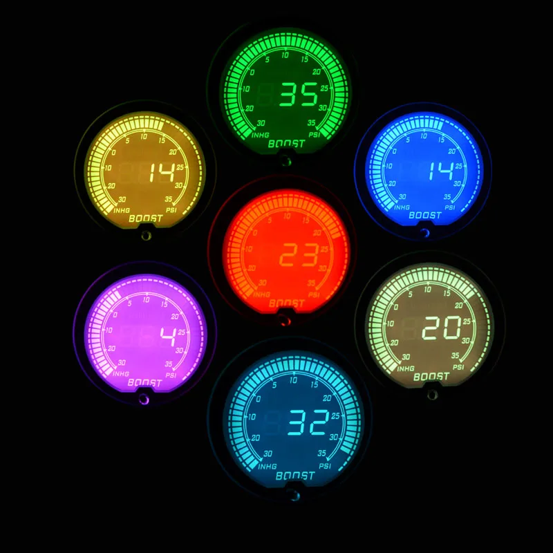 Цифровой турбо датчик 52 мм Psi ЖК дисплей 7 цветов с сенсором|display 7|display digitaldisplay lcd |
