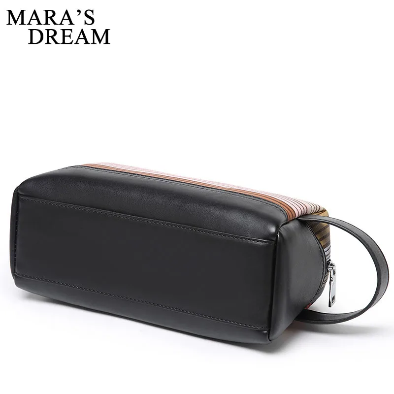 

Mara's Dream Women Cosmetic Cases New PU leather fashion stripe prints zipper Women bag casual Women storage bag