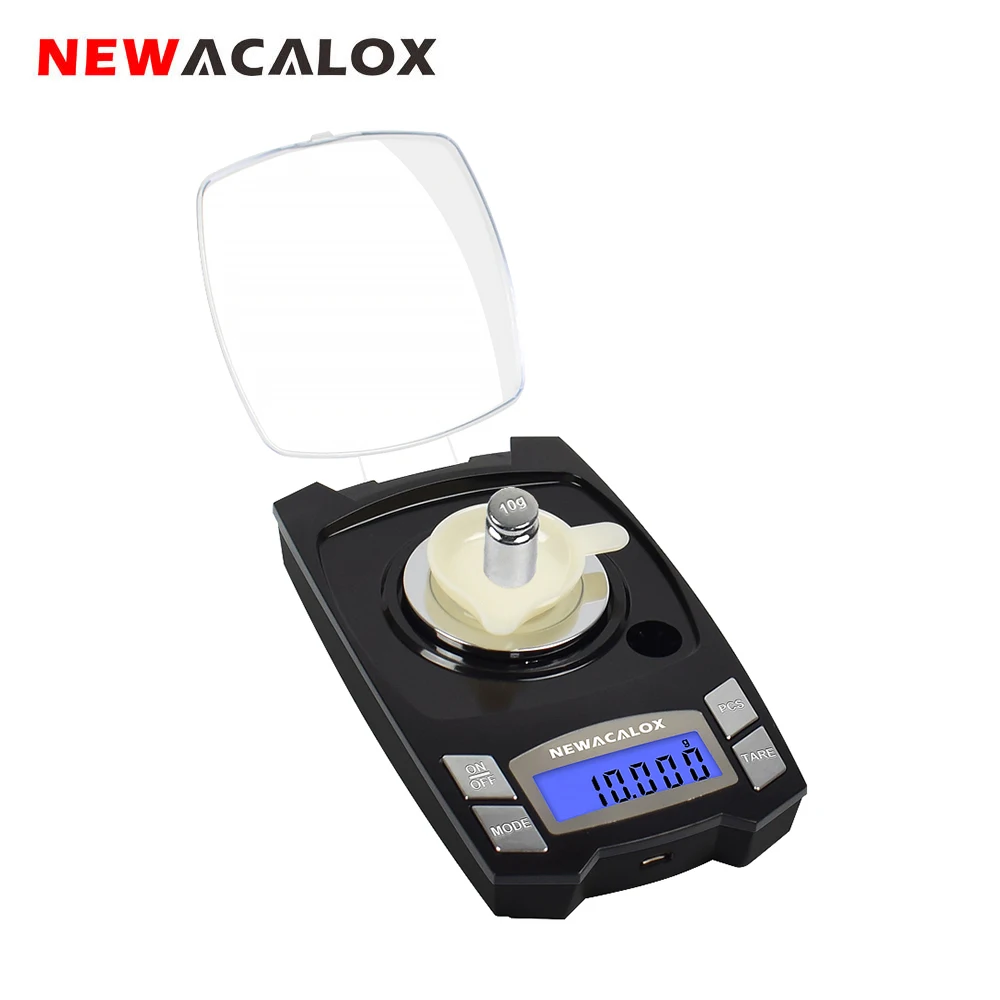 NEWACALOX, 50 г/100 г x 0,001 г, usb зарядка, ювелирные весы, ЖК-цифровые карманные точные электронные весы, медицинская лаборатория, весы, взвешивание