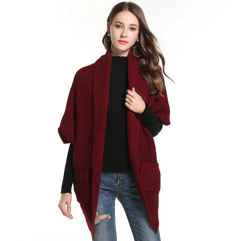 

Feminino Real Suit-dress 2019 Autumn And Winter New Pattern Color Knitting Cardigan Woman Sweater Loose Coat