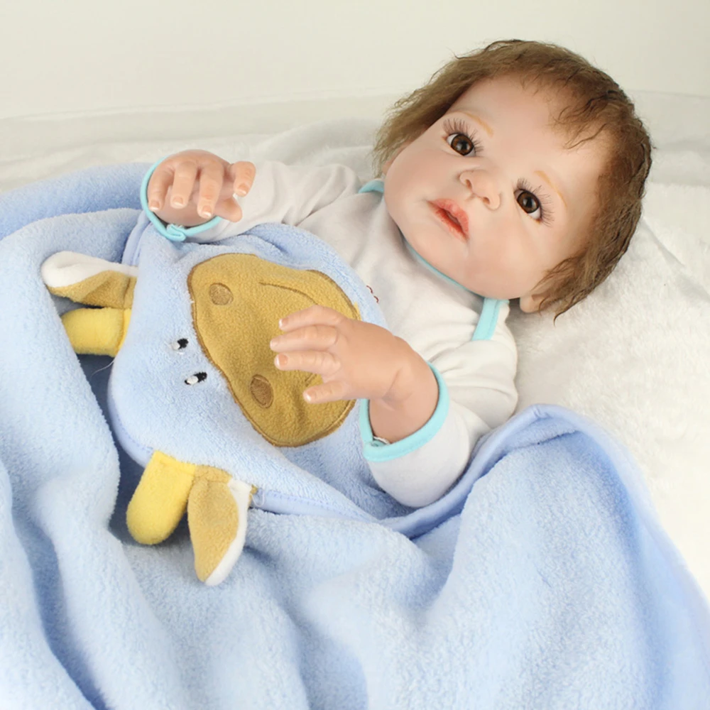 Кукла Reborn baby силиконовая виниловая 22 дюйма 55 см ручной работы Реалистичный