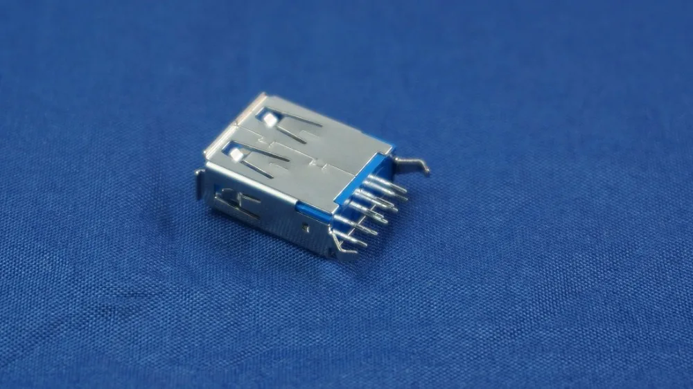 1000 шт. USB 3 0 разъем A Тип гнездо вертикальное сквозное отверстие 9 контактов синий