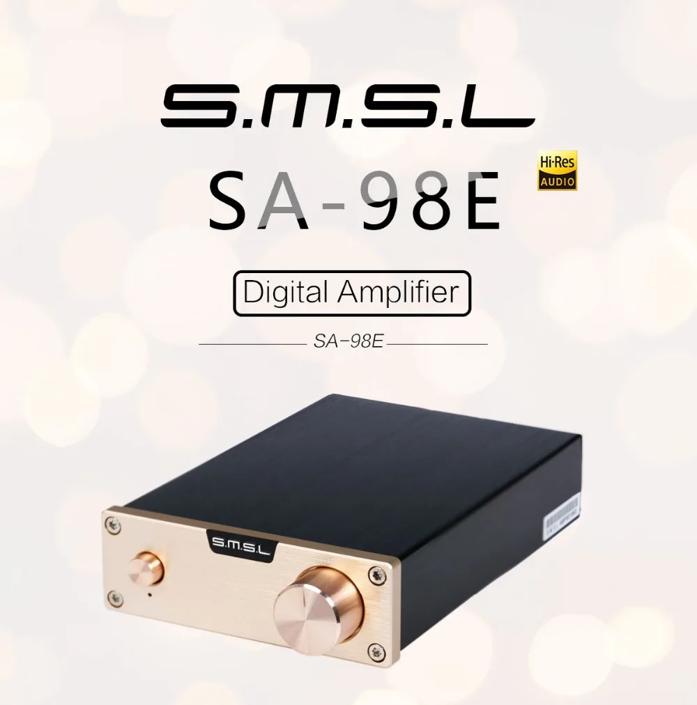 SMSL SA-98E 160 Вт* 2 большой Мощность Hi-Fi Цифровой усилитель TDA7498E класса T AMP с 36 V/5A Мощность адаптер питания черный, серебристый цвет золото