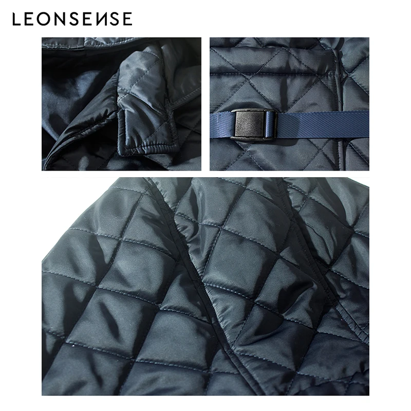 Leonsense зимние парки с капюшоном для мужчин куртка модная рубашка плед карман