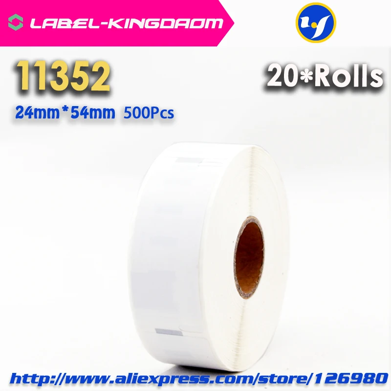 20 Rolls Dymo Compatible 11352 Label 25mm*54mm 500Pcs/Roll Compatible for LabelWriter400 450 450Turbo Printer Seiko SLP 440 450