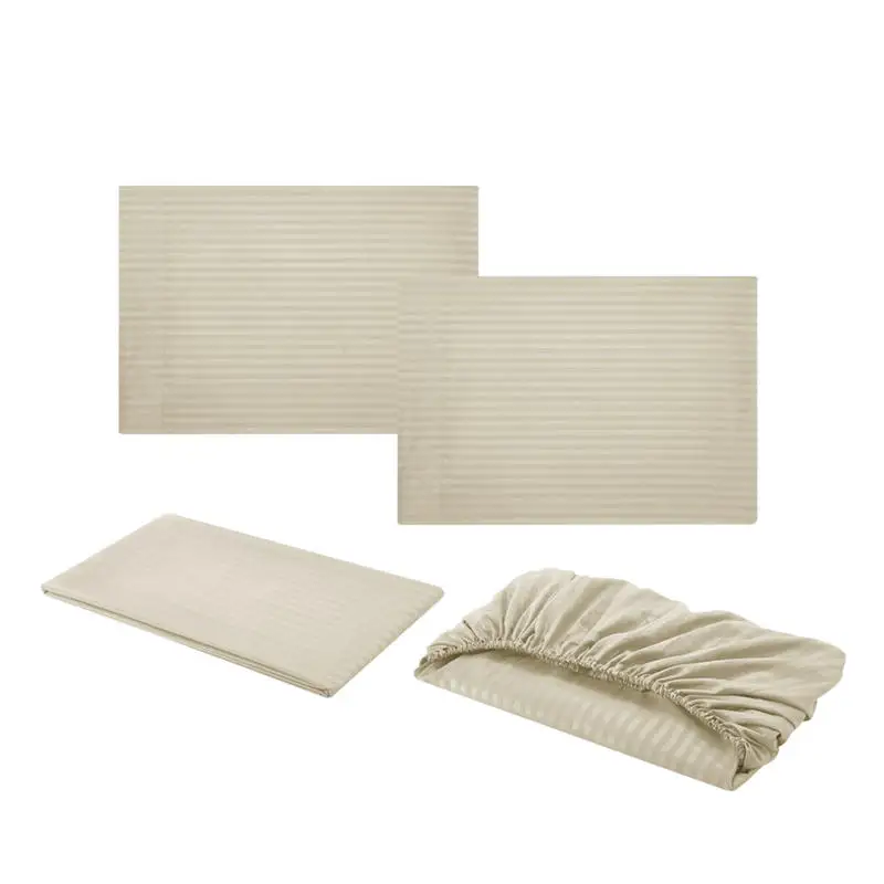 Набор из 4 шт./компл. однотонных натяжных простыней сатина и мягкой