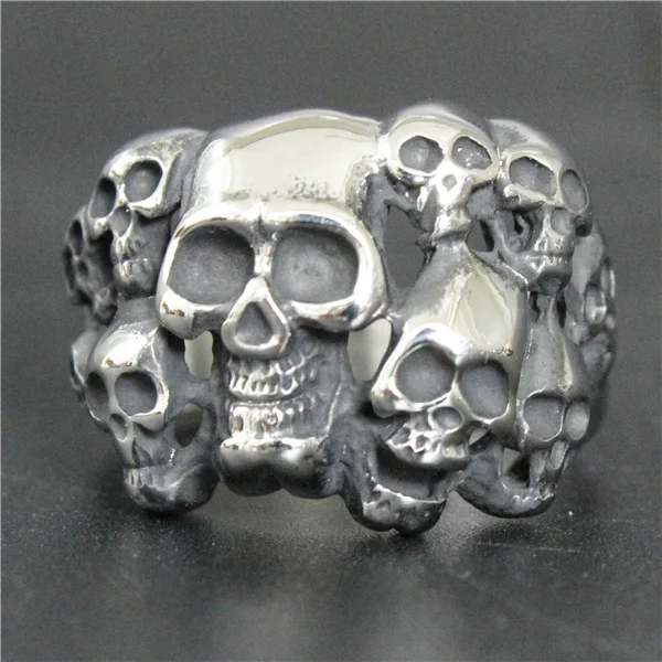 Кольцо "Ghost Rider" с черепом лица, размер 7-13, из нержавеющей стали 316L, полированное, модное, дропшиппинг
