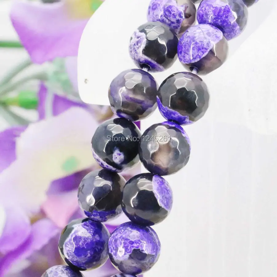 Украшения фиолетовые Ониксовые бусины сердолик блестящие круглые украшения