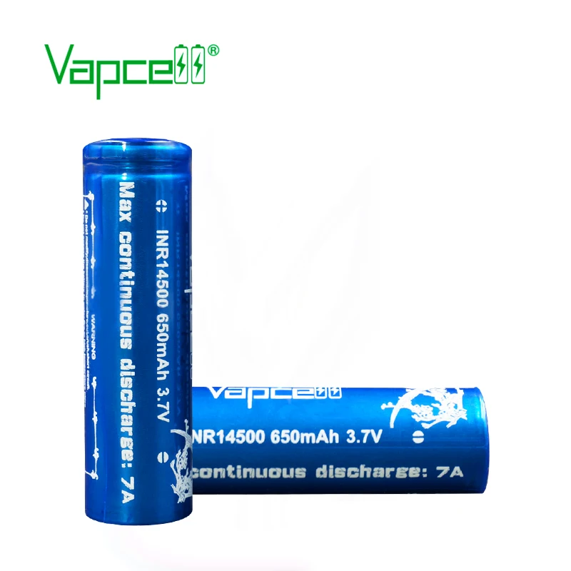 1 шт. Vapcell INR 14500 650 мА/ч Максимальный непрерывный разряд 7A перезаряжаемый