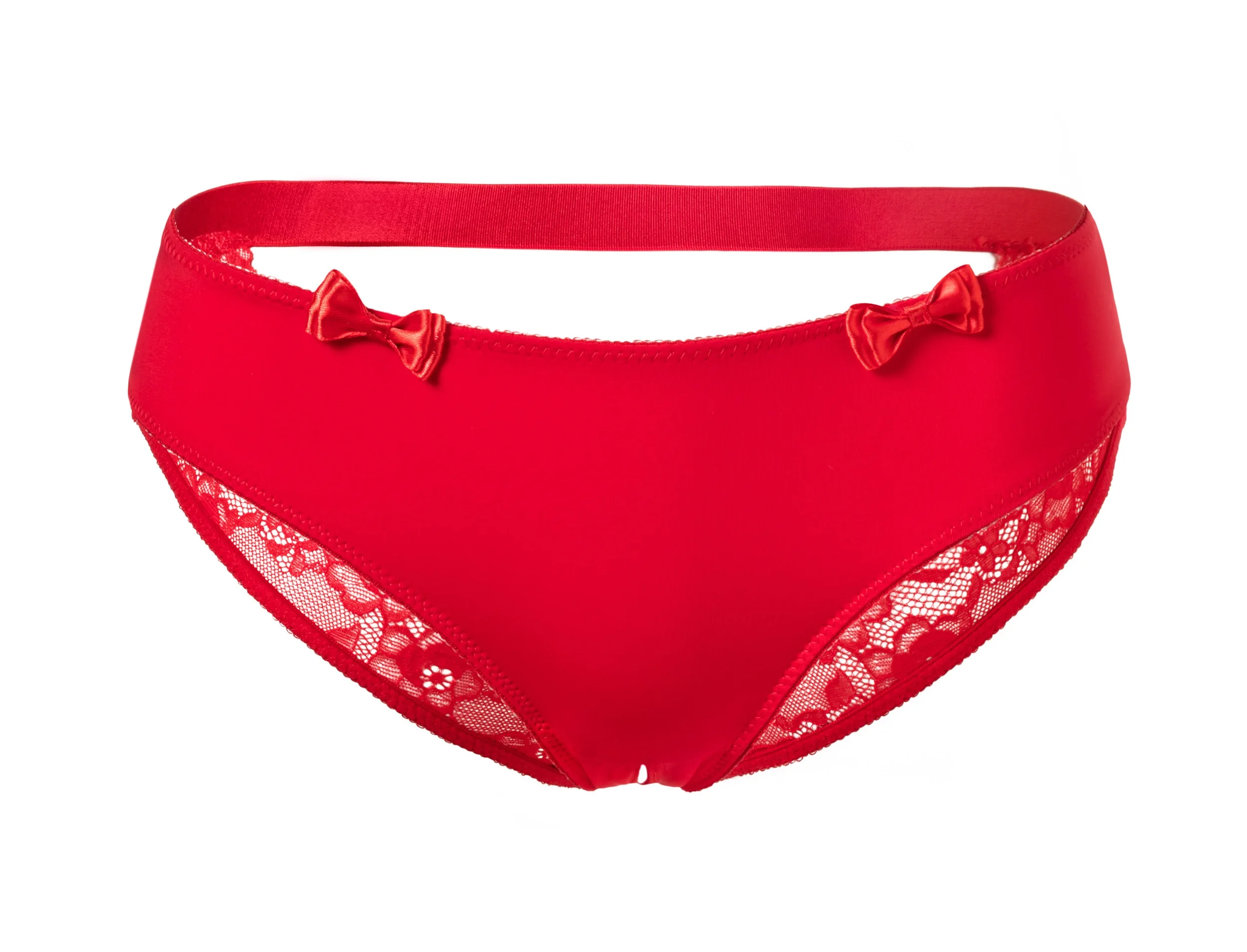 red XS-3XL, кружевное белье с открытой спиной, атласные сексуальные трусики с бантиком, женские трусы размера плюс, женское дышащее нижнее белье - Цвет: red