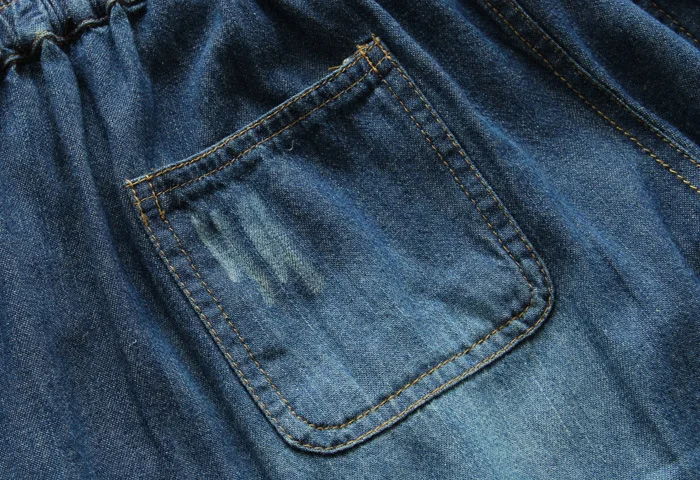 

0304 new spring summer women big size Japan style embroidery decoration short jeans elastic waist Denim shorts pants