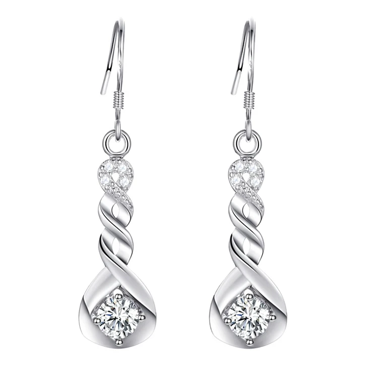 Серьги с серебряным покрытием модные женские Украшения AAA CZ опт WE 079|womens earings