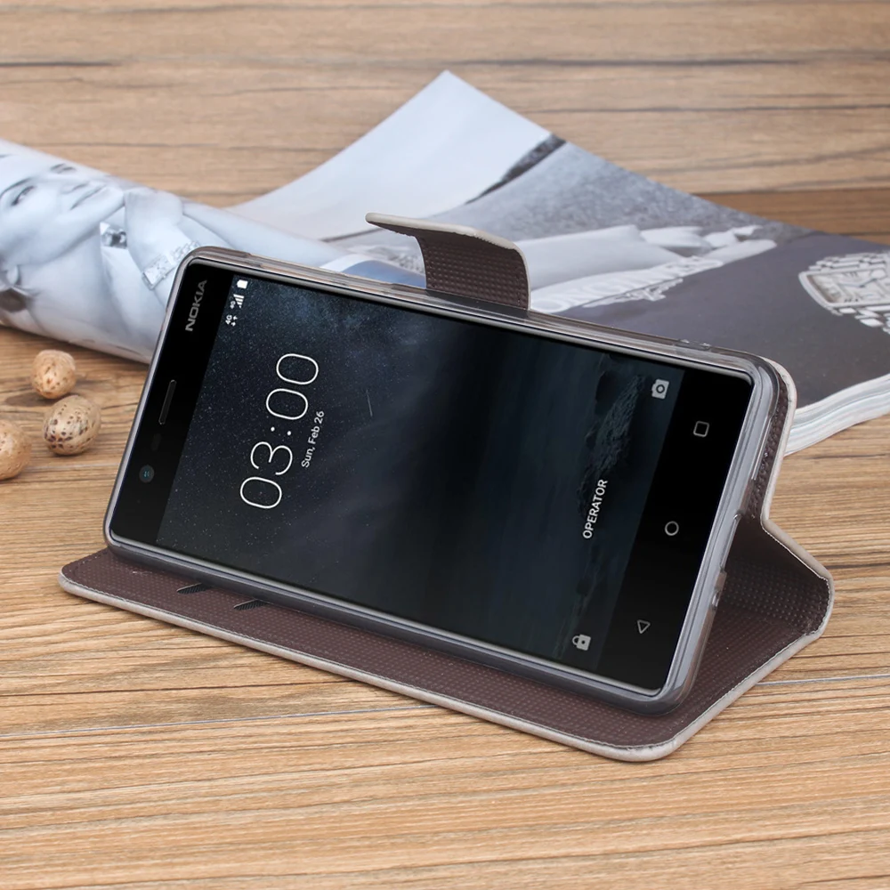 Роскошный кожаный чехол для телефона Nokia 5 бумажник 6 мобильного