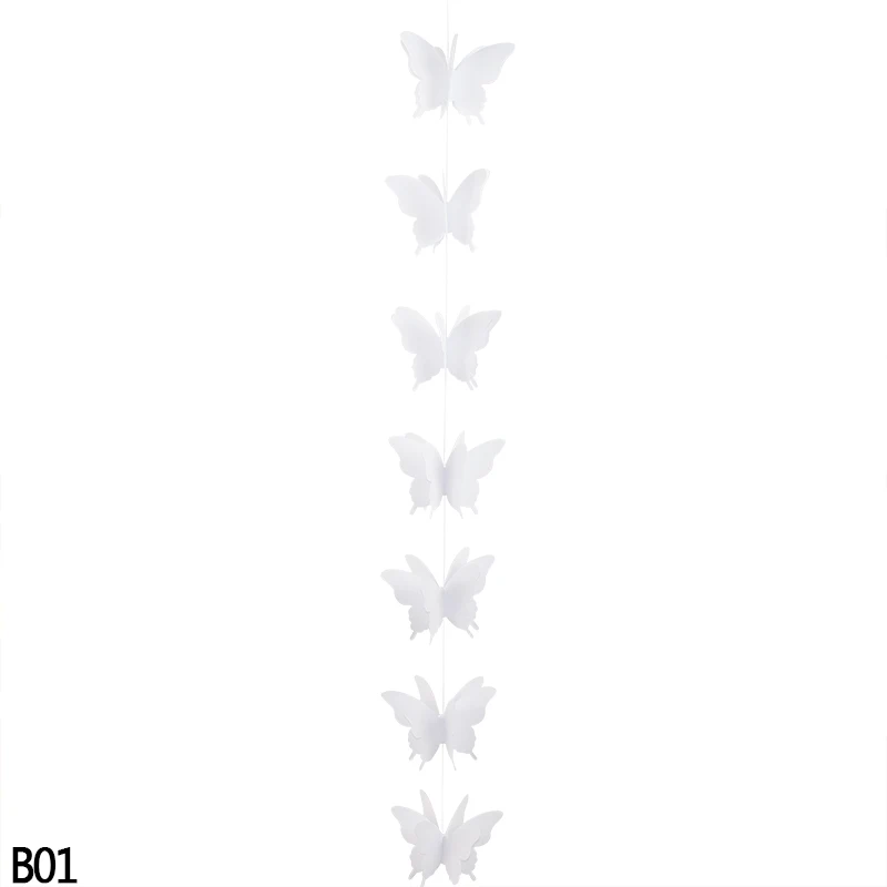 B01 18 шт. 3D Бабочка Бумажная гирлянда DIY бумажные украшения Баннер Дети День рождения Свадьба домашний Настенный декор - Цвет: B01