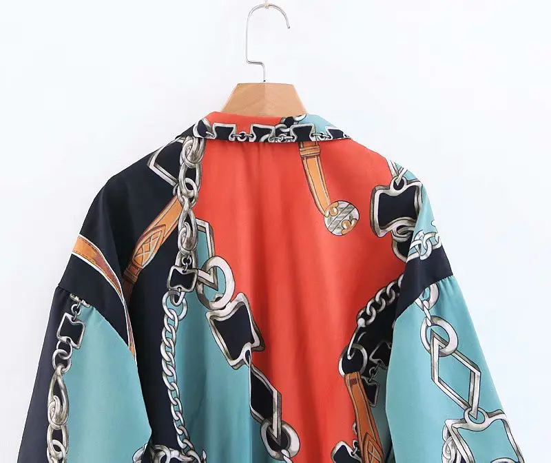 Hot sale XL40-1733 European and American Fashion Wind Chain Printed Shirts0224 |