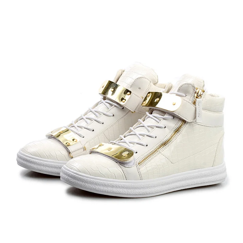 Новый Для мужчин модные Брендовая обувь осень высокие Обувь кожаная для девочек