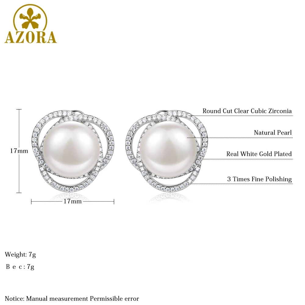 Азора фирменного дизайна с цветами и жемчужинами серьги со шпилькой для женщин