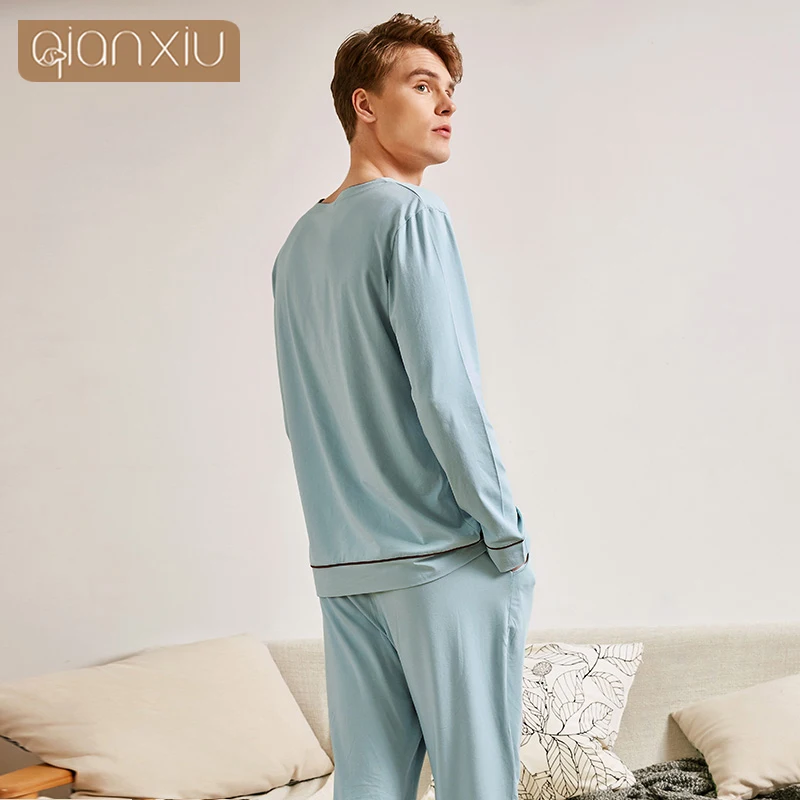 Spring and Autumn New Men's Models Cotton Full-Sleeved Pants Suit Leisure Home Wear Casual Sleeping Drees Suits | Мужская одежда