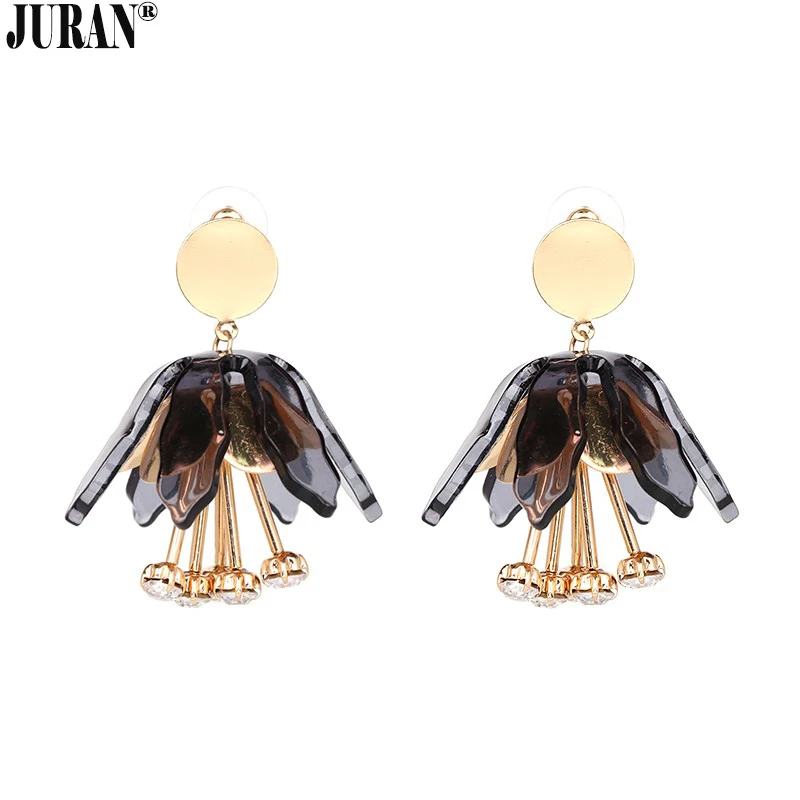 4 вида цветов прозрачные большие серьги для женщин трендовые свисающие с