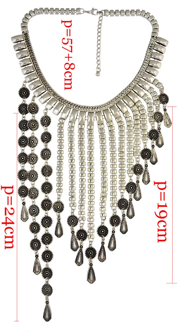 

Vintage Metal Choker Necklace Bib Collar Necklaces & Pendants Chunky Statement Necklace for Women Boho Party Jewelry