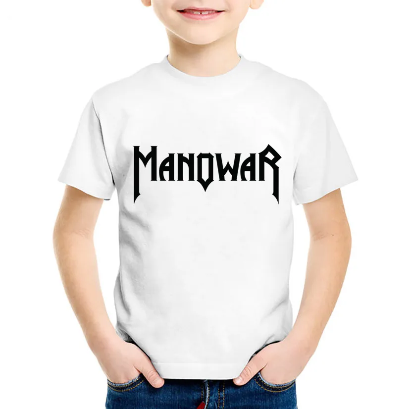 Новые модные детские футболки с принтом Manowar Rock Band летние круглым вырезом для