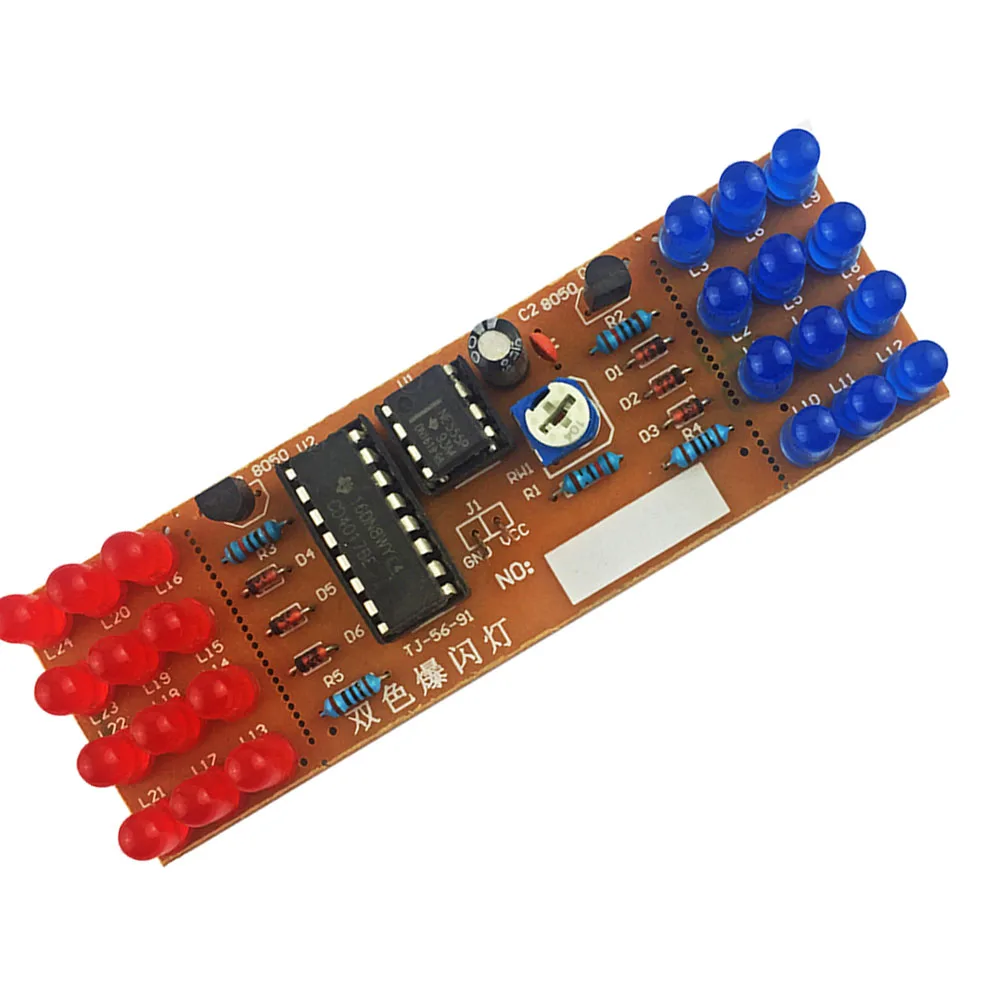 CNIKESIN Diy набор двух цветов Набор стробоскопов NE555 + CD4017 Thunderclap Flash электронный