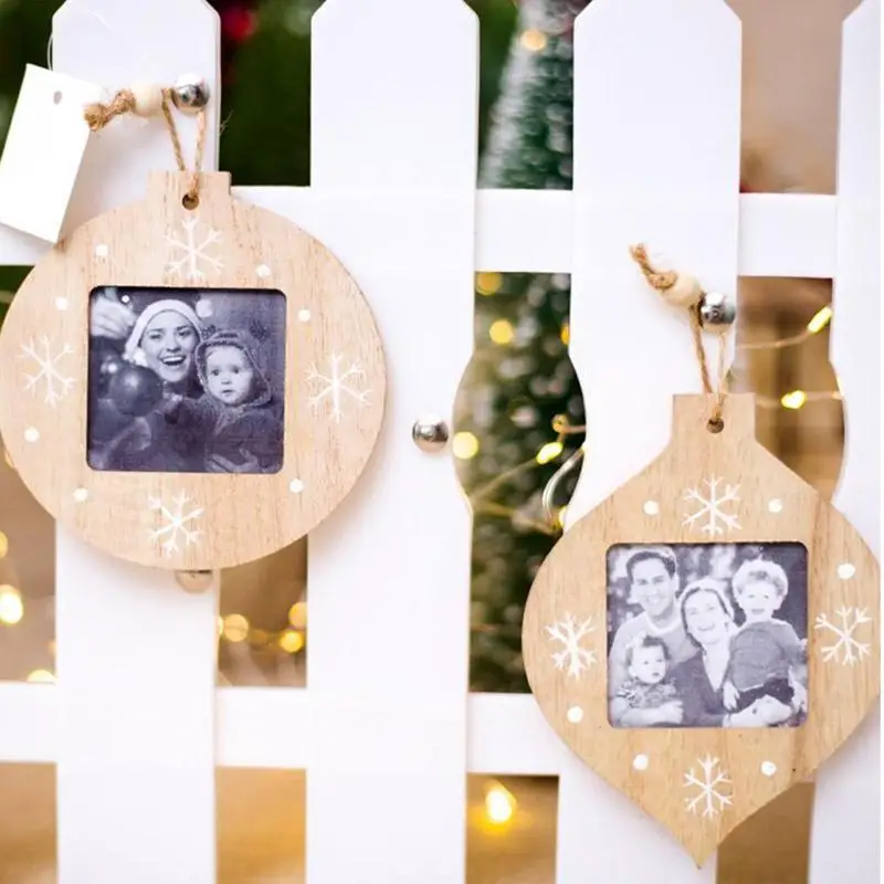 1 шт. рождественские украшения для дома деревянный фоторамка украшение елки