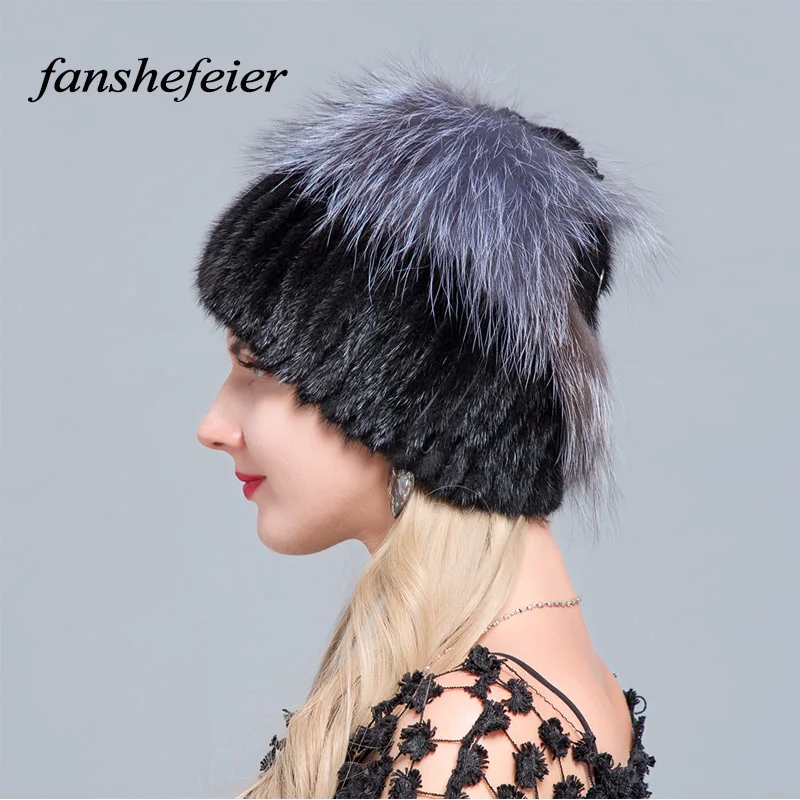 Fanshefeier новые высококачественные шапки из натурального меха норки для женщин лисы